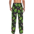 thumbnail image 3 of Uemuo Frogs And Santa Hat Pattern Men's Wide Leg Palazzo Lounge Pants with Pockets Light Weight Loose Comfy Casual Pajama Pants-Medium, 3 of 9