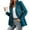 Turquoise, variant on Stichou Women's Long Sleeve Blazer Corduroy Open Front Cardigan Jacket Work Office Blazer with Pockets Coffee 2XL