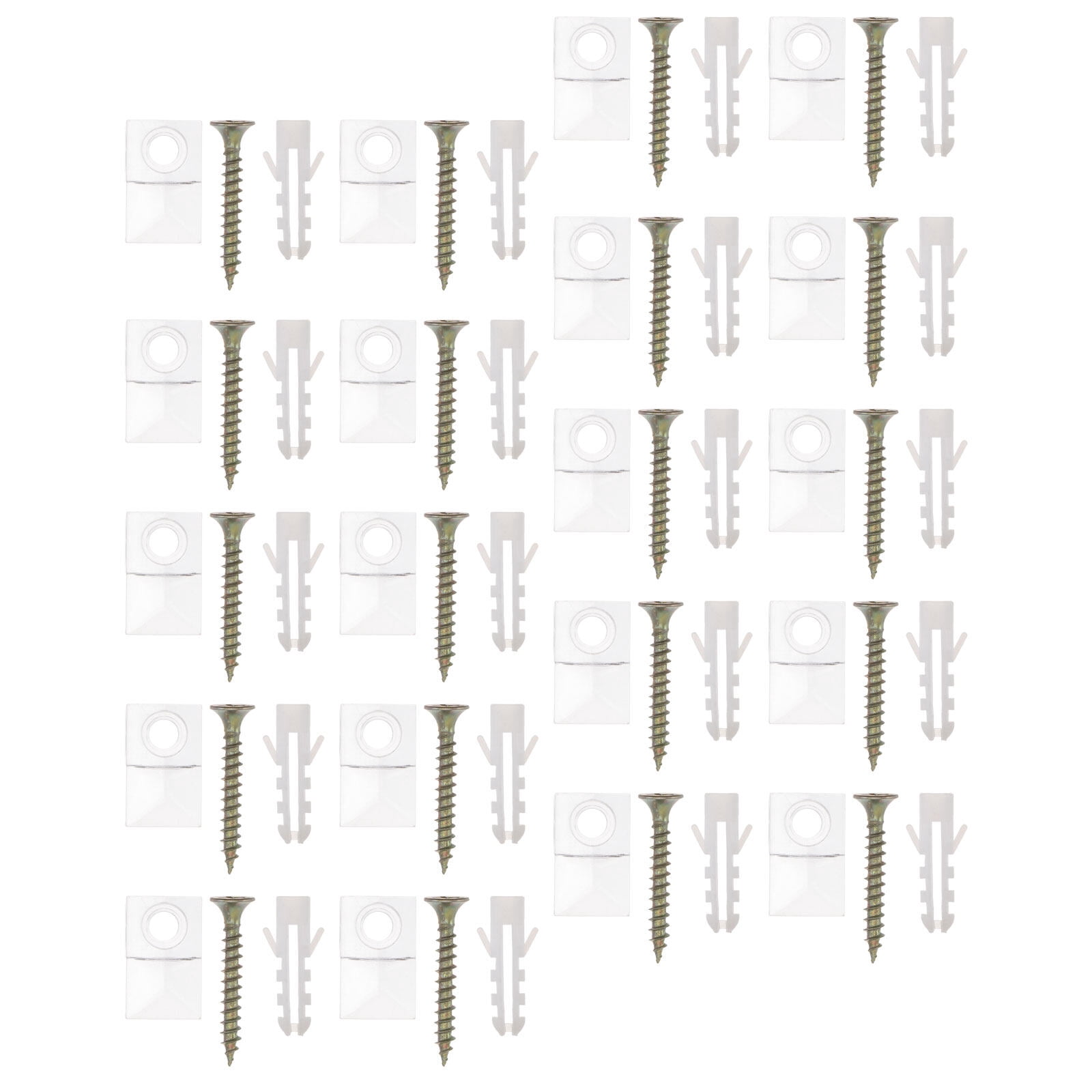 Monyance Mirror Hanging Kit 50 Sets of Plastic Mirror Holder Household Mirror Mounting Anchor Hanging Kit(0.83X0.51X0.2Inches)