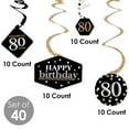 thumbnail image 5 of Big Dot of Happiness Adult 80th Birthday - Gold - Birthday Party Hanging Decor - Party Decoration Swirls - Set of 40, 5 of 8