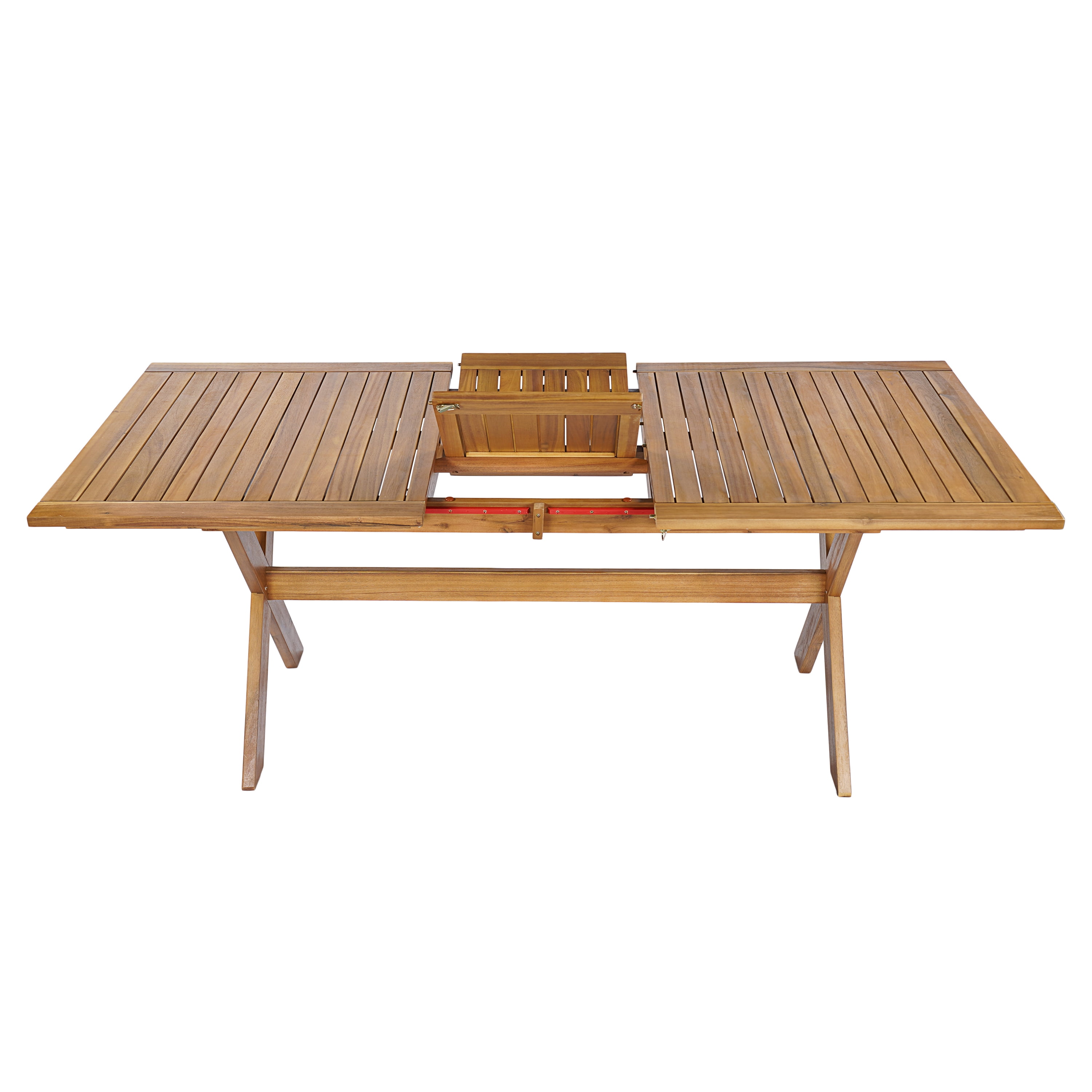 60"-76" Acacia Wood Outdoor Dining Table, Telescopic Table Ideal for Patio & Garden Gatherings