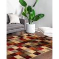thumbnail image 4 of Unique Loom Barista Geometric Squares Area Rug 5' x 8' Rectangular Multi/Beige, 4 of 5
