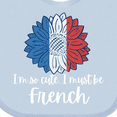 thumbnail image 4 of Inktastic I'm So Cute, I Must Be French Sunflower France Flag Boys or Girls Baby Bib, 4 of 4