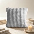 thumbnail image 4 of Btomtd Wavy Plush Throw Pillow Cover 18 x 18 Inch, Soft Decorative Couch Pillow Covers, Hidden Zipper Pillow Cases for Sofa Bedroom, Dark Gray, 4 of 7