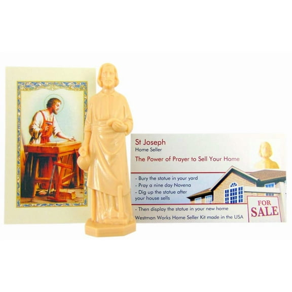 Westmon Works St Joseph Statue for Selling Homes with Instruction Card and Novena Prayer Complete Kit C21