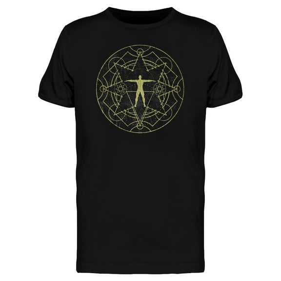Occult Circled Man Graphic T-Shirt Men -Image by Shutterstock, Male XX-Large