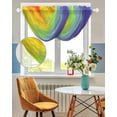 thumbnail image 3 of Waterfall Valances for Windows, Abstract Ombre Colored, Kitchen Sheer Valance Curtains, Rainbow Watercolor Painting Art Rod Pocket Elegant Swag Valances for Living Room Bedroom, 47.2"x38.5", 1 Panel, 3 of 8