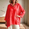 thumbnail image 2 of Women's Tops, Tees & Blouses Three Quarter Sleeve Plus Size Button Down Loose Casual Blouse Cute Summer Tops, 2 of 6