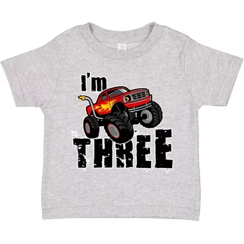 Bella Canvas Monster Truck 3rd Birthday Toddler Toddler Shirt Three 3 Gift Child Kid
