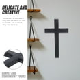 thumbnail image 2 of IBASETOY Handmade Black Wood Cross Wall Decor with Smooth Finish for Church and Living Room, 2 of 6