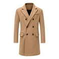 thumbnail image 6 of Boys Wool Blend Long Jacket Notched Lapel Collar Double Breasted Trench Coat Fall Lightweight Peacoat with Pockets, 6 of 6