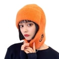 thumbnail image 5 of Eoperou Women Hat Embroidery Letter Solid Color Ear Protection Stretch Autumn Winter Coldproof Beanie Hat Streetwear, 5 of 8
