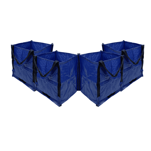 DURASACK Home and Yard Tote, Heavy Duty, 16"L x 16"W x 20"H, Blue, 4-Pack