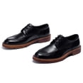 thumbnail image 4 of Santimon Black Dress Shoes for Men Classic Lace-up Derby Shoes Formal Business Oxford Shoes US 5.5, 4 of 8