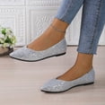 thumbnail image 4 of YOUYEDIAN Flat Shoes for Women Spring Fall Dressy Loafers Slip on Non Slip Comfortable Walking Shoes Office Closed Toe Orthopedic Shoes (Silver), 4 of 9