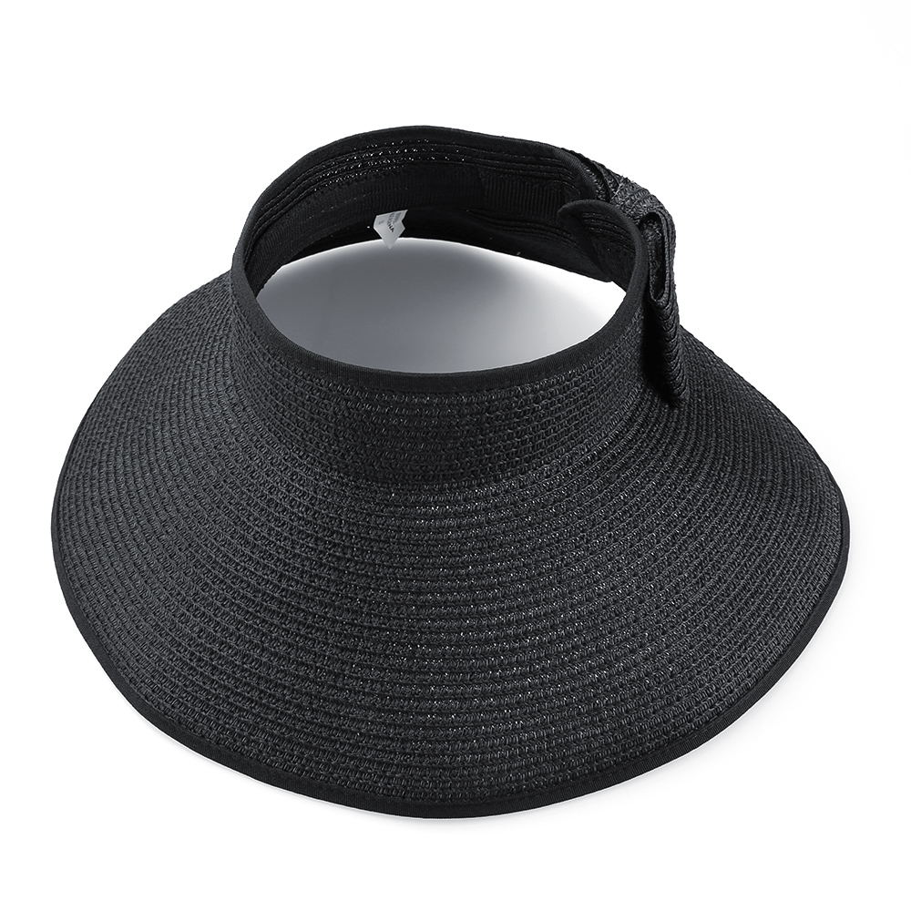Fashion Women's and Girl's roll-up Summer Bow Tie Straw Visor Sun Hat
