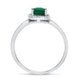 thumbnail image 5 of 10k White Gold Oval Emerald And Diamond Ring, 5 of 6