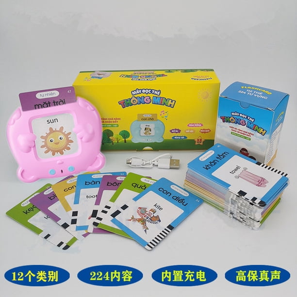 Tarjetas Flash, juguetes educativos para niños, máquina de inserción de tarjetas en inglés, máquina de tarjetas Flash bilingüe para educación temprana