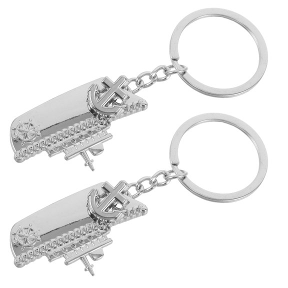ETEREAUTY 2-Pack Marine Stainless Steel Sailing Keychains with Nautical Rope Design for Travel, Boating, and Outdoor Use