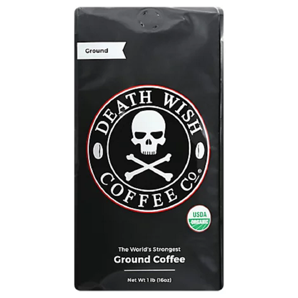 Death Wish Coffee Company Ground Coffee 16 oz Bag, 1 lb [Pack of 6