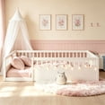 thumbnail image 5 of Twin Size Toddler Floor Bed Frame, Montessori Floor Bed with Guardrails, Pine Wood Bed Frame for Kids, No Slats Included, White, 5 of 9