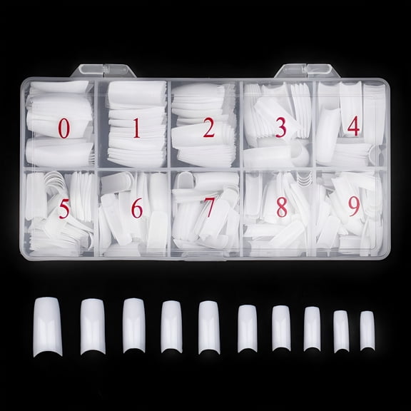 RAGUPEL Acrylic Nail Tips White 500Pcs French Artificial False Tip for Manicure Nails Art Salons & Home DIY