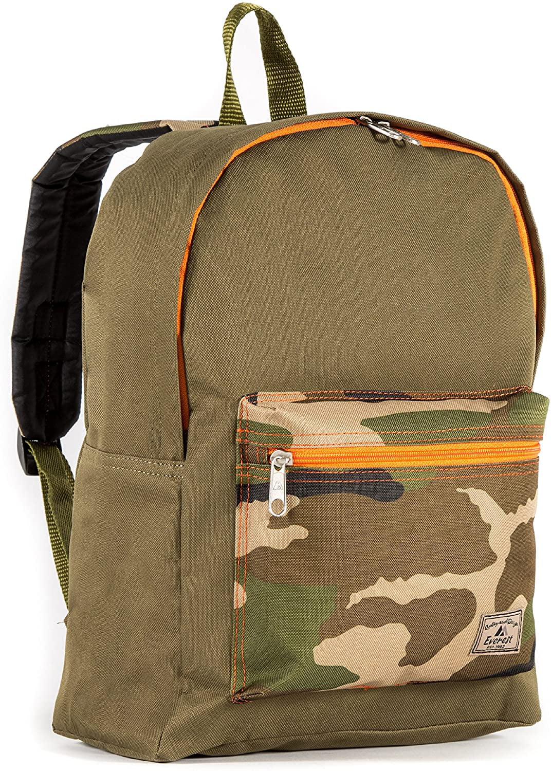 Everest Basic Color Block Backpack, Olive/Camo, One Size - Walmart.com
