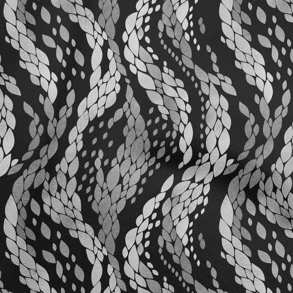 oneOone Polyester Spandex Black Fabric Abstract Quilting Supplies Print Sewing Fabric By The Yard 56 Inch Wide