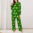 thumbnail image 2 of Goofa leaves and glasses of bee Printed Women’s 2 Piece Pajama Set Super,Pajamas Women's Long Sleeve Sleepwear Soft Button Down Loungewear Pjs Lounge Set Nightwear-Medium, 2 of 7