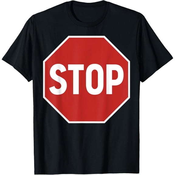 t-shirt Stop Sign Costume Novelty Road Signs Halloween Outfit T-Shirt mens,black,women,funny,journey,Crew Neck, Short Sleeve,custom clothing patterns.gift