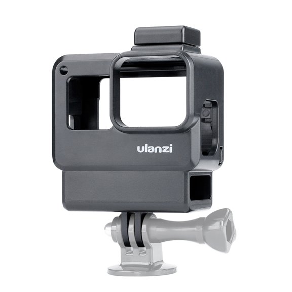 Vlog Case Action Camera Housing Shell Vlogging Cage Frame with Cold Shoe Mount for GoPro Hero 7 6 5 Black for External Microphone & Pro 3.5mm Mic Adapter