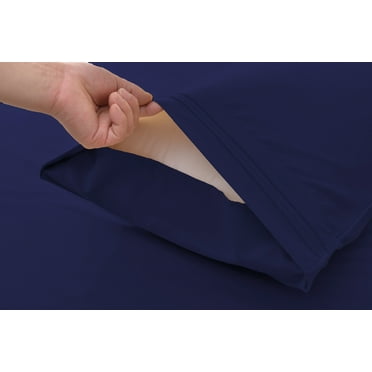 Okao Wholesale Bamboo Pillowcase Set - Hypoallergenic- Wrinkle Free - Antibacterial, Moisture Wicking, Fade Resistant - Queen Pillowcases-Navy Blue