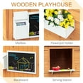 thumbnail image 6 of Kids Outdoor Wooden Playhouse, Garden Games Cottage, w/ Door Bench Blackboard, 6 of 21