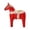 Red, variant on Luzkey Swedish Wooden Dala Horse, Dala Horse Ornament, Nordic Traditional Gift, Handmade, Hand Painted, Collectible, Dala Horse Figurine Small