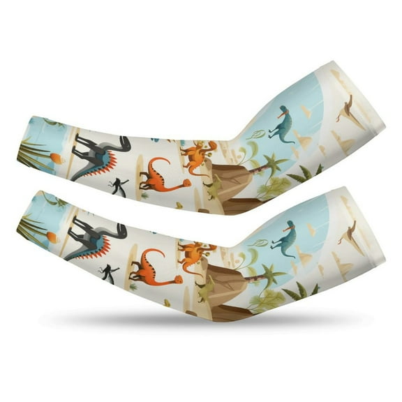 Dinosaur Cooling Arm Sleeves For Men & Women Sunscreen Arm Cover For Gardening Outdoors