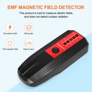 BIMZUC Handheld EMF Meter Portable Electromagnetic Radiation Tester Household Laboratory Digital Electric Field Detector Multi-functional Radioactive Detector Black and Red Accurate Tool