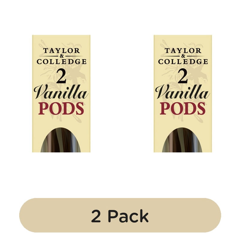 Taylor & Colledge 2 Organic Vanilla Pods, British Import (Pack of 2)