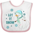 thumbnail image 3 of Inktastic Let It Snow Snowman Boys or Girls Baby Bib, 3 of 4