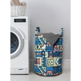 thumbnail image 3 of Ethnic Laundry Bag, Print with Folk Traditional Motifs Hand Drawn Style Indigenous Art Elements, Hamper Basket with Handles Drawstring Closure for Laundromats, 13" x 19", Multicolor, by Ambesonne, 3 of 4