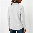 thumbnail image 4 of Hsovts Women's Preppy Collared Polo Shirt Long Sleeve Cotton Solid Button‑Front Shirts Tops Various Colors All‑Season Styling Gray S, 4 of 5