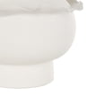 thumbnail image 4 of DecMode 9" Abstract Wide Rounded Floral Inspired White Ceramic Vase with Layered Petals, 4 of 13