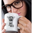 thumbnail image 2 of 3drose, Save the Bees with a Bee. Bold Black Lettering on White Background., 11oz Mug, 2 of 6