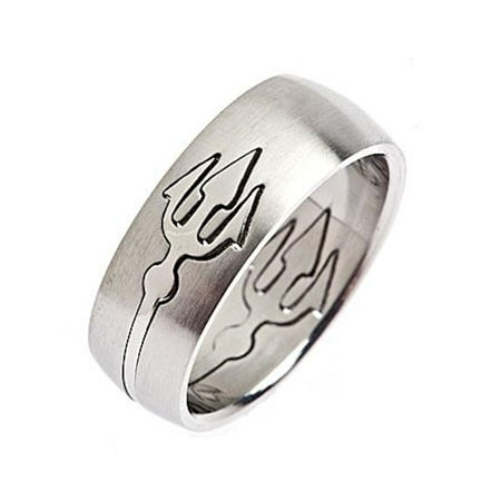 316l Stainless Steel Wedding Ring - 8mm Pitchfork Cut-Out 316L Surgical Stainless Steel Ring