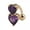 Purple, variant on New Gold Bar Reverse Button Navel Ring Two Heart Belly Body-purple