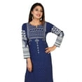 thumbnail image 3 of Maple Clothing Indian Kurtas for Women Poly Silk Long Kurti Tunic Tops (Blue, 4XL), 3 of 6