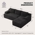 thumbnail image 3 of 96" L-Shaped Sectional Couches for Living Room, Modular Cloud Couch with Chaise, Corduroy Deep Seat Boneless Sofa, No Assembly, Black, 3 of 7