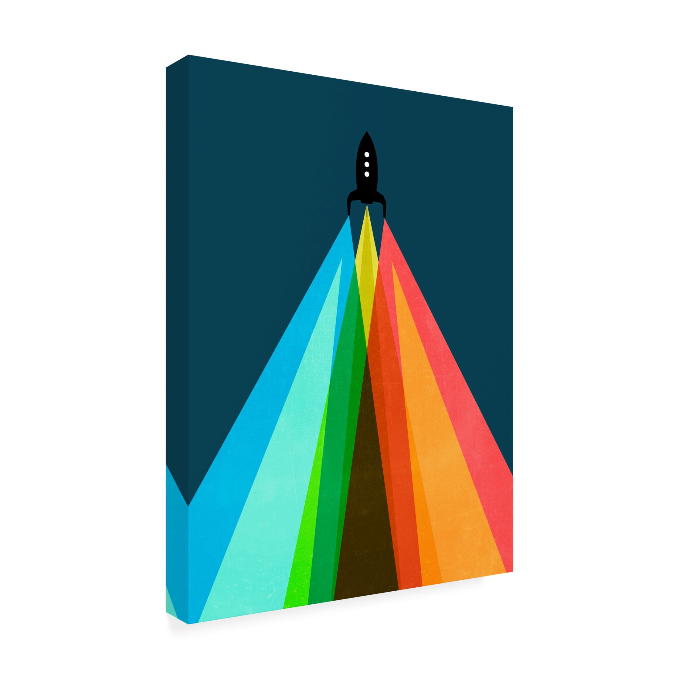 Canvas Wall Art - Tom Quartermaine 'Abstract Rainbow Rocket 1' Wall Art for Living Room, Bedroom, or Office Décor by Trademark Fine Art - 24 x 32 Inches