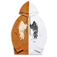 thumbnail image 5 of Jersey de otoño e invierno para mujer, con capucha, estilo punk oscuro, estampado, costura, manga larga, fino, suelto, informal, con cuello encapuchado, suéter, abrigo Pompotops  FGAJ16639, 5 of 5