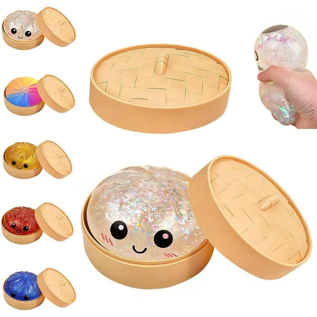 Gomitas de bola de masa, caja misteriosa de bola de masa con purpurina, juguete sensorial, el mejor regalo para el día del niño, calcetín navideño con vaporizador, juguete de mesa flexible