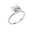 thumbnail image 2 of Ember Jewel 1.9 Ct Cushion Cut Moissanite Engagement Ring - 14K White Gold Plated Solitaire with Hidden Halo Ring - Elegant Wedding Ring - Classic Prong Set Design for a Timeless Look, 2 of 3